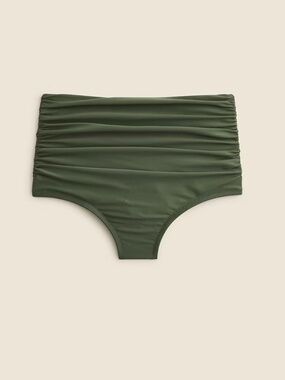 J. Crew Ruched High-Rise Full-Coverage Bikini Bottom